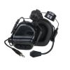 Навушники тактичні Earmor M32H, активні, з кріпленням на шолом і знімним мікрофоном, NRR 22, колір Чорний - Зображення 1