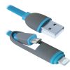 Дата кабель USB10-03BP USB - Micro USB/Lightning, blue, 1m Defender (87487) - Зображення 1