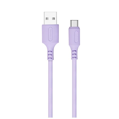 Дата кабель USB 2.0 AM to USB-C 1.0m soft silicone violet ColorWay (CW-CBUC044-PU)