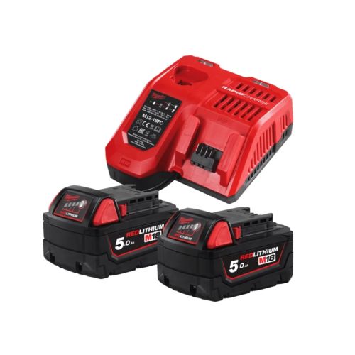 Набор аккумулятор + зарядное устройство Milwaukee M18 NRG-502С; M18 B5x2, M12-18FC (4933471980)