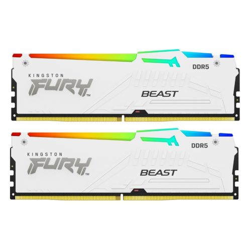 Модуль памяти для компьютера DDR5 32GB (2x16GB) 6800 MHz Beast White RGB EXPO Kingston Fury (ex.HyperX) (KF568C34BWEAK2-32)