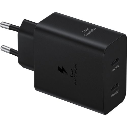 Зарядное устройство Samsung 50W 2xUSB-С + cableUSB-C to USB-C 1.8m black (EP-T5020XBEGEU)