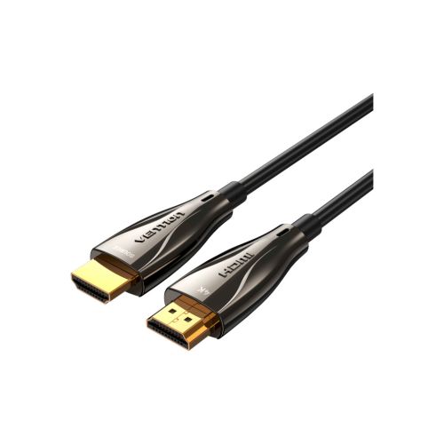 Кабель мультимедийный HDMI to HDMI 50.0m V2.0 Optical 4K 60Hz 18Gbps Dolby 7.1 PVC Black Zinc Alloy Vention (ALABX)