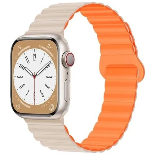 Ремінець до смарт-годинника Drobak Silicone Magnetic Link для Apple Watch All Series 38/40/41mm Starlight orange (898924)