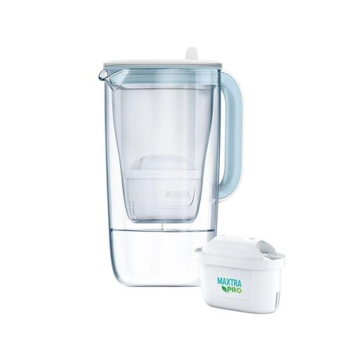 Фільтр-глечик Brita Glass Jug One скляний 2.5л (1.7л очищеної води) з фільтр-картриджем, синій (1050452)