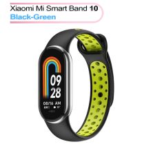 Ремешок для фитнес браслета BeCover Vents Style для Xiaomi Mi Smart Band 10 Black-Green (713629)