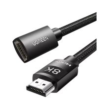 Кабель мультимедийный HDMI M to HDMI F 1.0m 8K HD151 black Ugreen (40447)