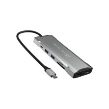 Концентратор J5create USB-C 9-in-1 2xUSB 3.2 + 2xUSB-C PD + 2xHDMI 4K + DisplayPort + SD/TF + RJ45 1000Mbps gray (JCD397-N)