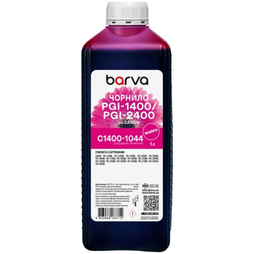 Чернила Barva Canon PGI-1400/PGI-2400 1 л, special pigment, magenta (C1400-1044)