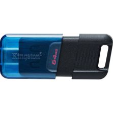 USB флеш накопичувач Kingston 64GB DataTraveler 80 M USB-C 3.2 Blue/Black (DT80M/64GB)
