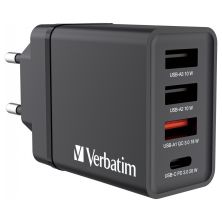 Зарядное устройство Verbatim USB 30W PD3.0 4-ports black (49700)