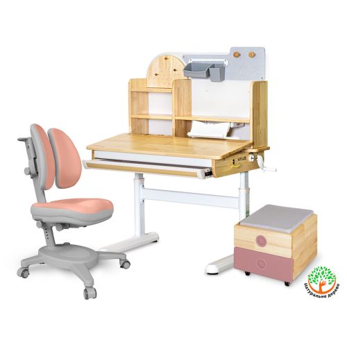 Парта с креслом Mealux Timberdesk S (парта+кресло+тумба) (BD-685 S+ box BD 920-2 PN+Y-115 PG)