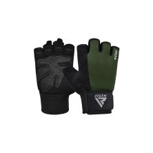 Перчатки для фитнеса RDX W1 Half Army Green Plus S (WGA-W1HA-S+)