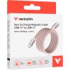 Дата кабель USB-C to USB-C 1.2m Magnetic 100W pink Verbatim (31857) - Изображение 2