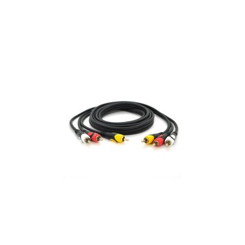 Кабель мультимедійний 3xRCA M to 3xRCA M 1.8m black Voltronic (YT-3хRCA(M)/3хRCA(M)-1.8P)