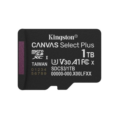 Карта памяти Kingston 1TB microSDXC class 10 UHS-I U3 V30 A1 Canvas Select Plus (SDCS3/1TBSP)