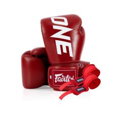 Боксерські рукавички Fairtex BGV1-ONE (натуральна шкіра) Red 12 унцій (бинти в комплекті) (BGV1-ONE_12oz_Red)