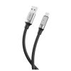 Дата кабель USB 2.0 AM to USB-C 1.0m 6A silicone black XO (NB251_C_Black) - Изображение 1