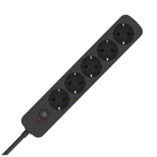 Мережевий фільтр живлення ColorWay CCA-3G1MM 5 розеток, 2m Black (CW-PSEA1052BK)