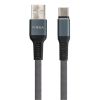 Дата кабель USB 2.0 AM to Type-C 1m flat nylon gray Vinga (VCPDCTCFNB1GR) - Зображення 1