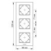 Рамка Videx BINERA шоколадний алюміній 3 поста (VF-BNFRA3V-CH) - Зображення 2