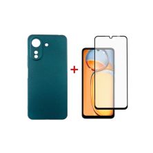 Чехол для мобильного телефона Dengos Kit for Xiaomi Redmi 13C case + glass (Green) (DG-KM-54)