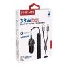 Зарядний пристрій Promate 33W USB-C + Lightning cables + USB-A port (powerdrive-33pdci.black) - Зображення 1