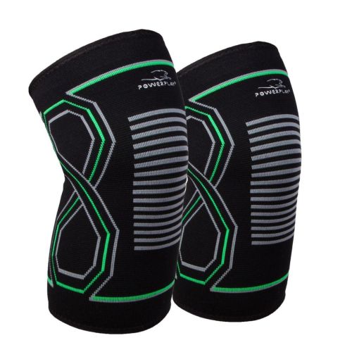 Фиксатор колена PowerPlay PP-4099 Knee Support Чорно/Зелені S/M (PP_4099_S/M_Bl/Green)