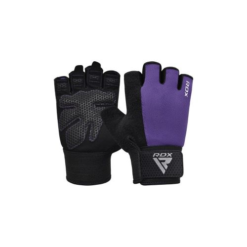 Перчатки для фитнеса RDX W1 Half Purple Plus M (WGA-W1HPR-M+)
