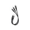 Дата кабель USB 2.0 AM to Lightning+USB-C+Micro 5P 0.25m 2.4A nylon X47 black HOCO (6931474727398) - Зображення 2