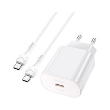 Зарядное устройство HOCO N22 Jetta USB-C PD25W + cable USB-C to USB-C White (6931474760081) Зарядное устройство HOCO N22 Jetta USB-C PD25W + cable USB-C to USB-C White (6931474760081)