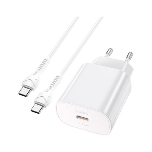 Зарядное устройство HOCO N22 Jetta USB-C PD25W + cable USB-C to USB-C White (6931474760081)