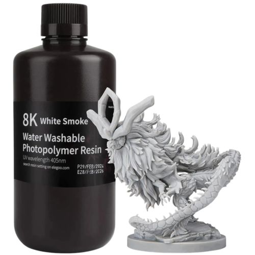 Фотополимерная смола ELEGOO Resin, Water Washable 8K, 1кг, white smoky (50.103.0140) Фотополимерная смола ELEGOO Resin, Water Washable 8K, 1кг, white smoky (50.103.0140)