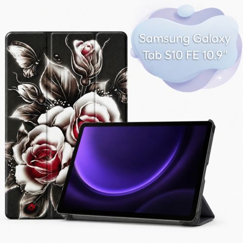 Чохол до планшета BeCover Smart Case Samsung Galaxy Tab S10 FE (SM-X520/SM-X526) 10.9 Black Rose (715923)