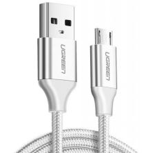 Дата кабель USB 2.0 AM to Micro 5P 1.0m US290 Aluminum Braid White Ugreen (60151) Дата кабель USB 2.0 AM to Micro 5P 1.0m US290 Aluminum Braid White Ugreen (60151)