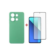 Чехол для мобильного телефона Dengos Kit for Xiaomi Redmi Note 13 4G case + glass (Mint) (DG-KM-62)