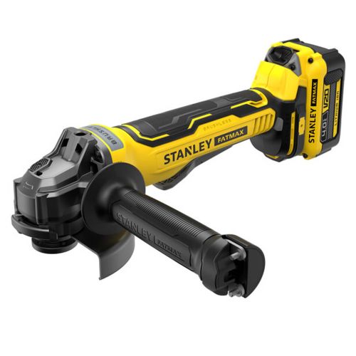 Шлифовальная машина Stanley угловая аккум безщеточная FATMAX,Li-Ion V20, 18В, 2x4Ah, 8000об/мин, 125 мм, кейс (SFMCG700M2K)