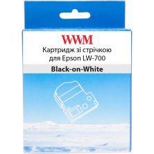 Стрічка для принтера етикеток WWM для Epson LW-700 24mm х 8m Black-on-White (WWM-SS24K)