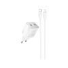 Зарядное устройство HOCO N42 Elogiado 2xUSB-C PD45W + cable USB-C to Lightning White (6942007617116) - Изображение 1