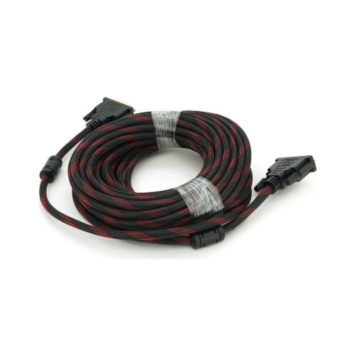 Кабель мультимедийный DVI M to DVI M 10.0m 24+1pin black/red Merlion (YT-DVI(M)/(M)NY/RD-10m)
