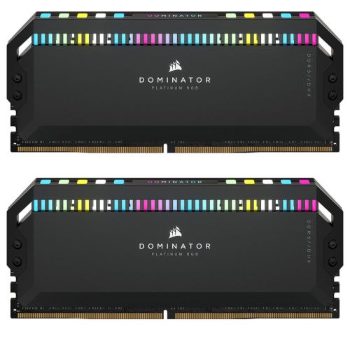 Модуль памяти для компьютера DDR5 32GB (2x16GB) 6200 MHz Dominator Platinum RGB Black Corsair (CMT32GX5M2X6200C36)