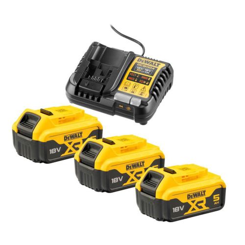 Набір акумулятор + зарядний пристрій DeWALT 10,8 - 54 В, 4A, 18В XR Li-Ion, 3 x 5Ah DCB184 (DCB1104P3)