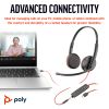 Наушники Poly BlackWire C3225 USB-C HS Stereo +3.5mm Plug +USB-C/A Adapter (Bulk) Black (8X229A6) - Изображение 3