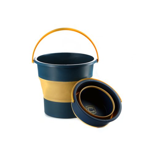 Ведро складное СИЛА силіконове 4,6 л orange-black (961001)