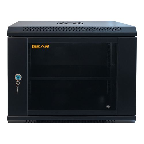 Шафа настінна GEAR 9U 19 600x450x500 мм, + полка 19, black (GWMSN-9U-600-450)