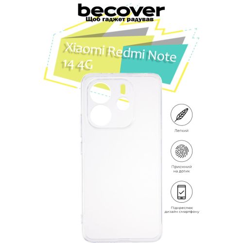Чохол до мобільного телефона BeCover Xiaomi Redmi Note 14 4G Transparancy (713435)