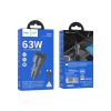 Зарядний пристрій HOCO HOCO Z57B Glorious 63W dual-port display USB-C PD45W + USB QC3.0 + cable USB-C Metal Gray (6942007633185) - Зображення 3