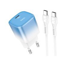 Зарядное устройство HOCO C101A USB-C PD20W + cable USB-C to USB-C Ice Blue (6931474769398) Зарядное устройство HOCO C101A USB-C PD20W + cable USB-C to USB-C Ice Blue (6931474769398)
