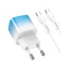 Зарядний пристрій HOCO C101A USB-C PD20W + cable USB-C to USB-C Ice Blue (6931474769398) - Зображення 1