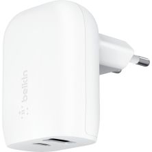 Зарядное устройство Belkin USB-C PD25W + USB QC12W 37W Black (WCB007VFWH)